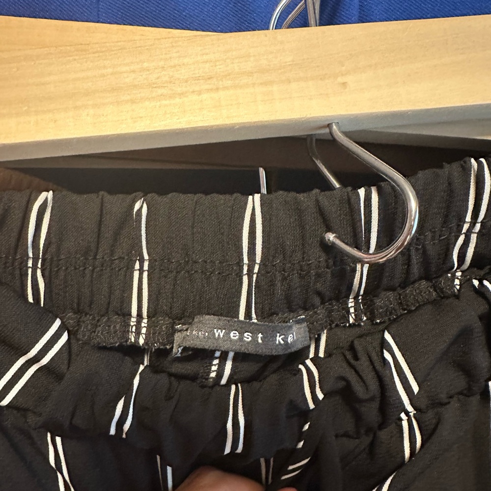 West Kei Black Pants with White Stripes